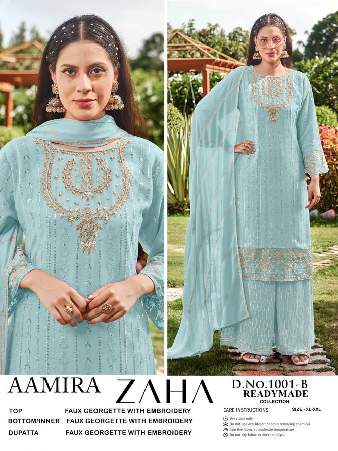 Aamira By Zaha Faux Georgette Pakistani Readymade Suits Wholesale Shop In Surat
